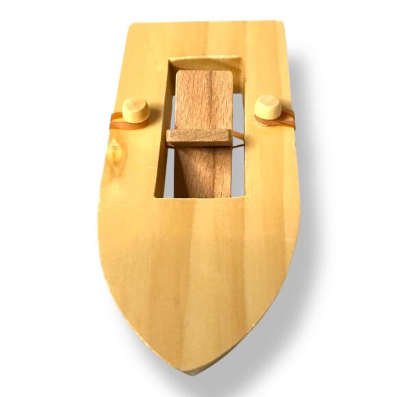 Schylling Rubber Band Paddle Boat Retro Wooden Water Bathtub Pool Toy Lot/3 - Picture 4 of 8